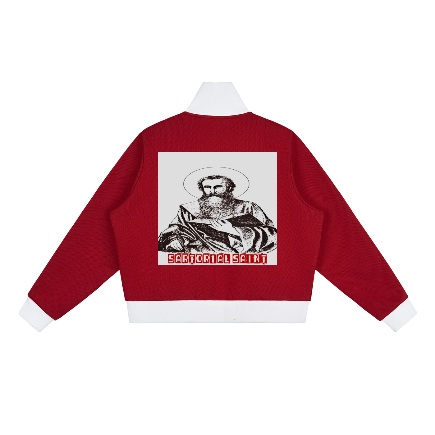 Contrast Side Stripe Fleece Cropped Track Jacket