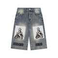 Vintage Wash Baggy Denim Shorts