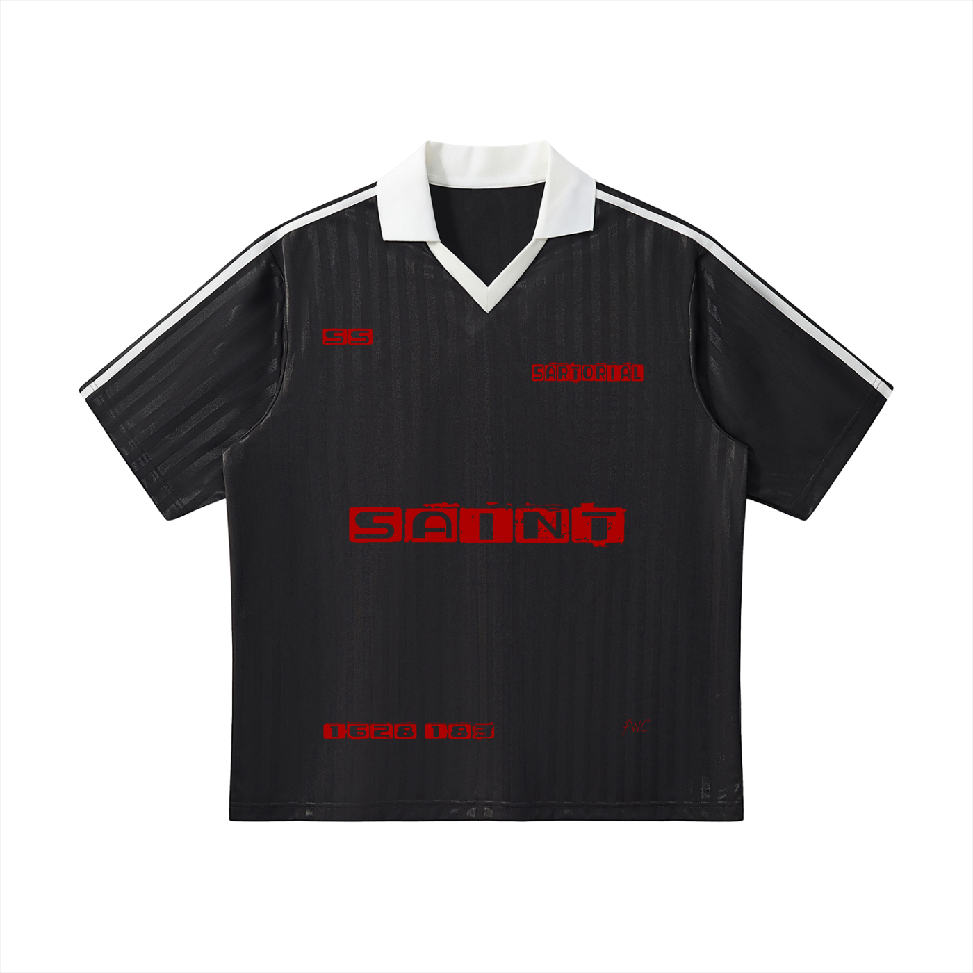 Contrast Collar Striped Soccer Jersey