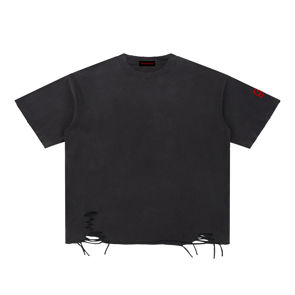 Snow Washed Raw-Hem T-Shirt