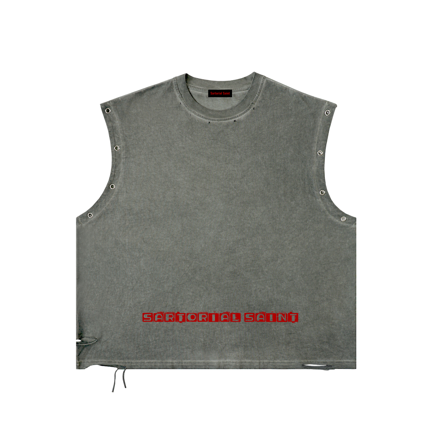 Distressed Grommet Eyelet Tank Top