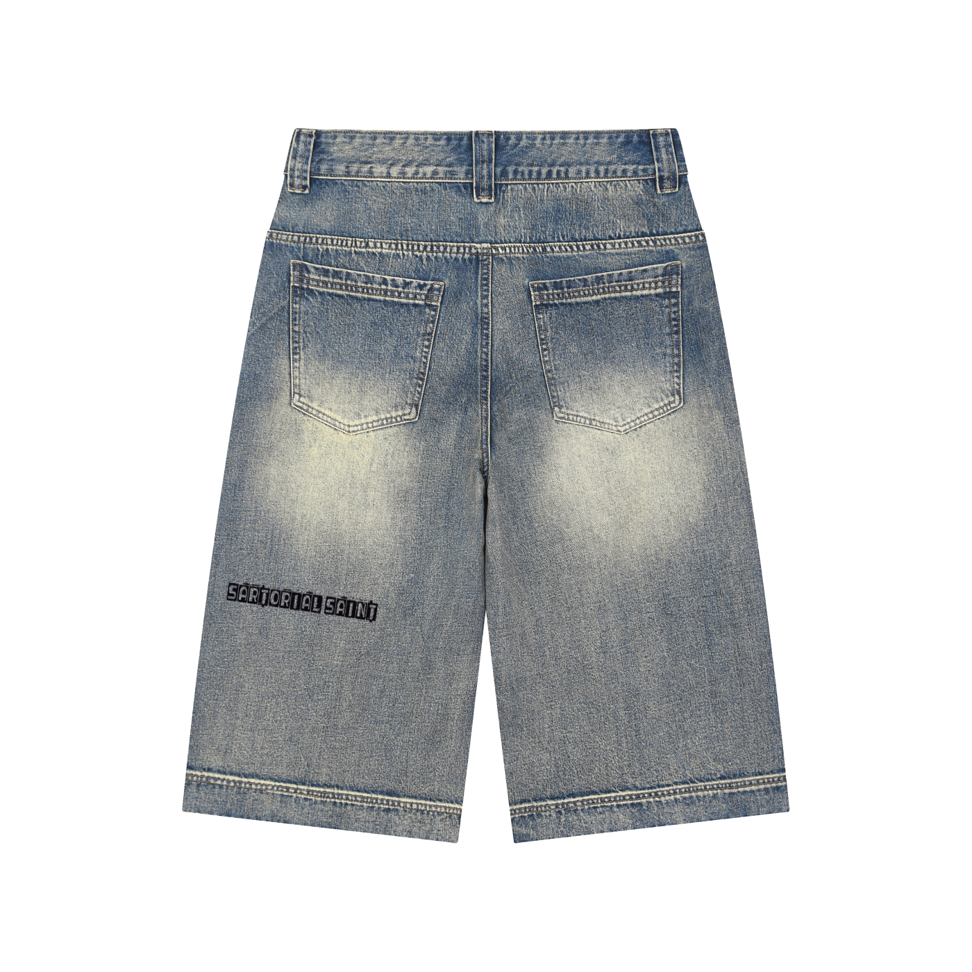 Vintage Wash Baggy Denim Shorts
