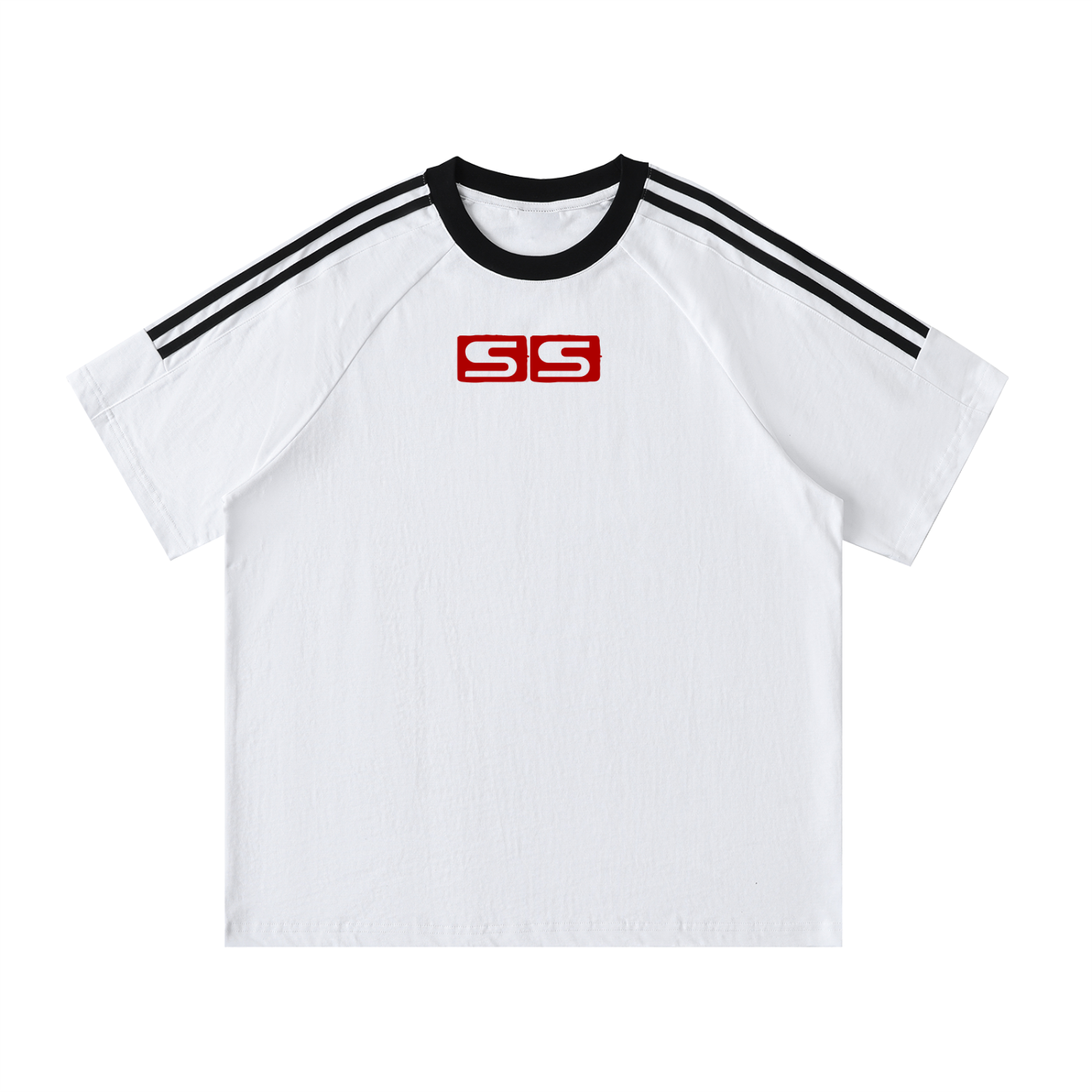 Contrast Tape Crewneck Cotton T-Shirt