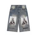 Vintage Wash Baggy Denim Shorts