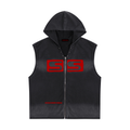 Vintage Washed Zip-Up Hooded Tank Top