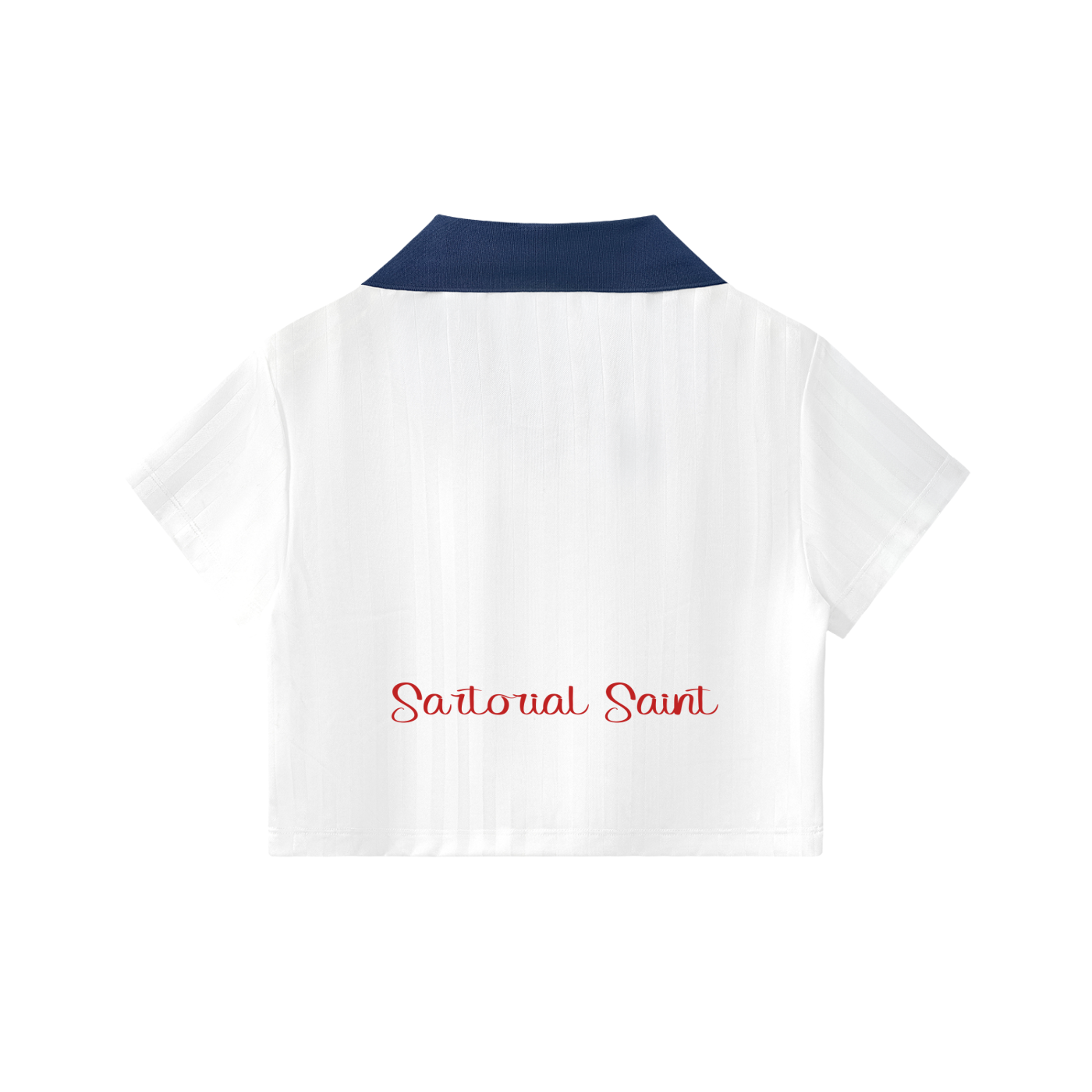 Contrast Collar Striped Cropped Jersey