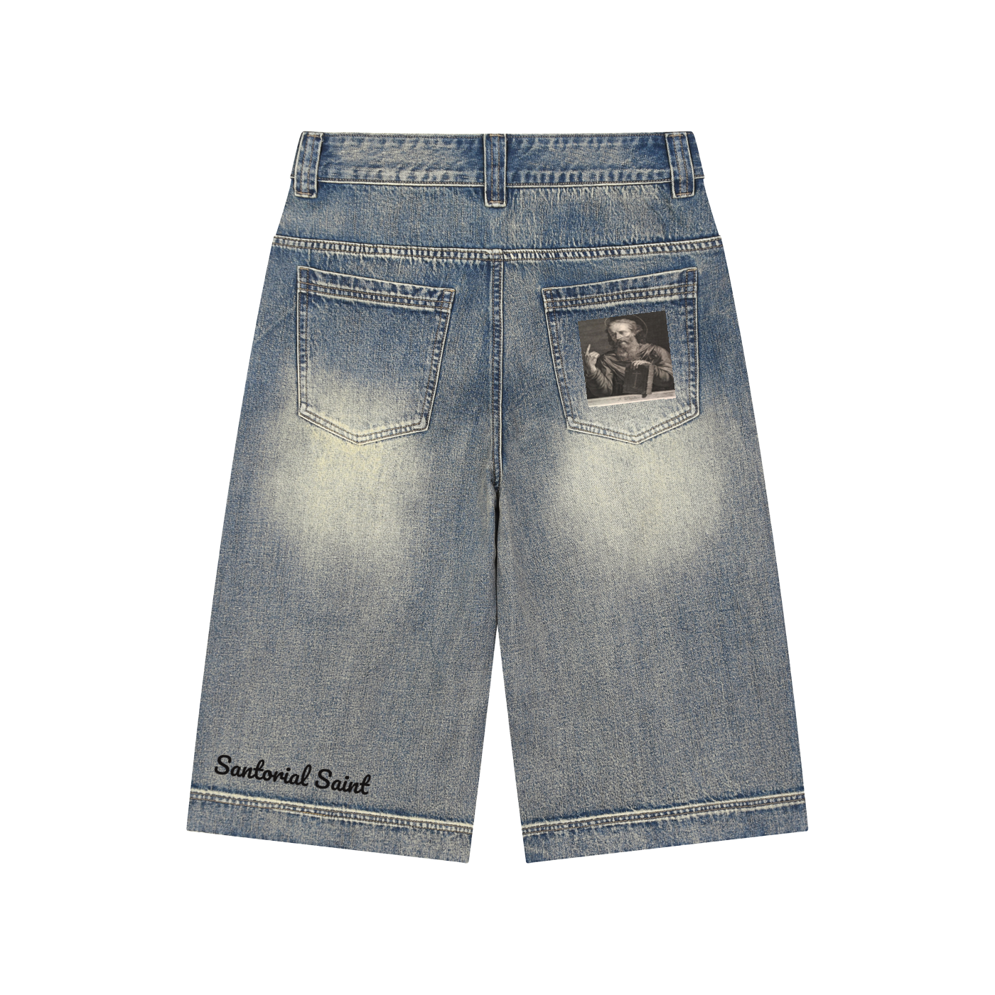 Vintage Wash Baggy Denim Shorts