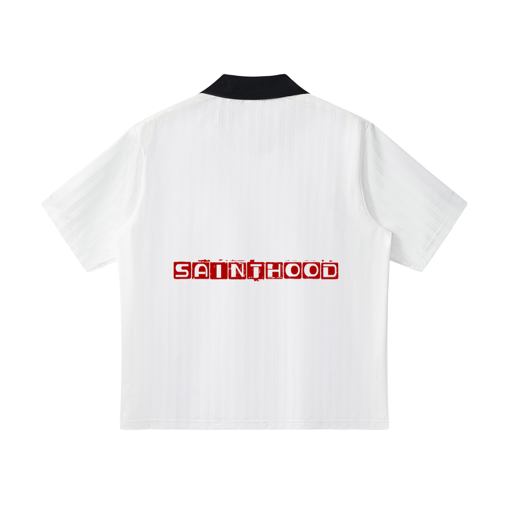 Contrast Collar Striped Soccer Jersey