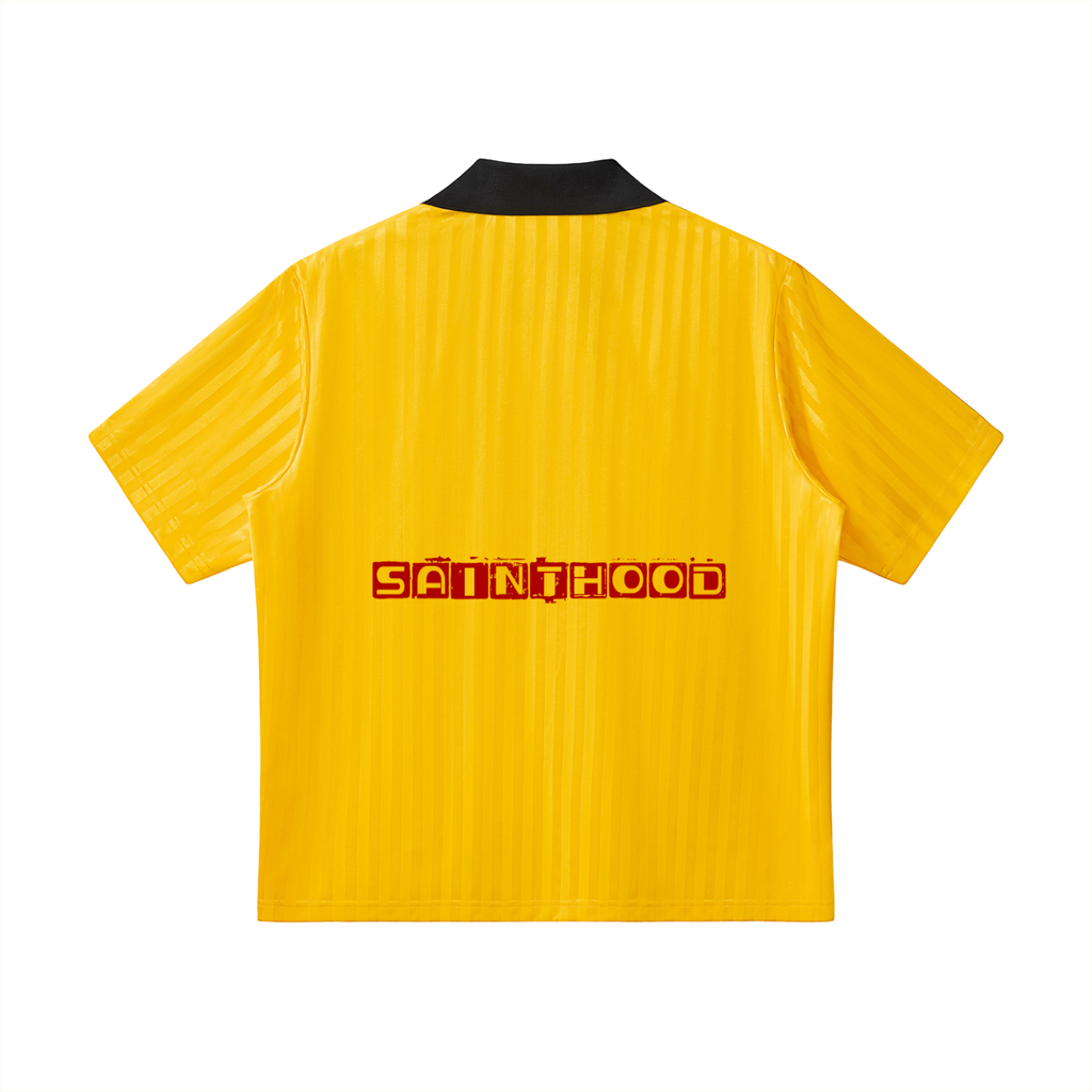 Contrast Collar Striped Soccer Jersey