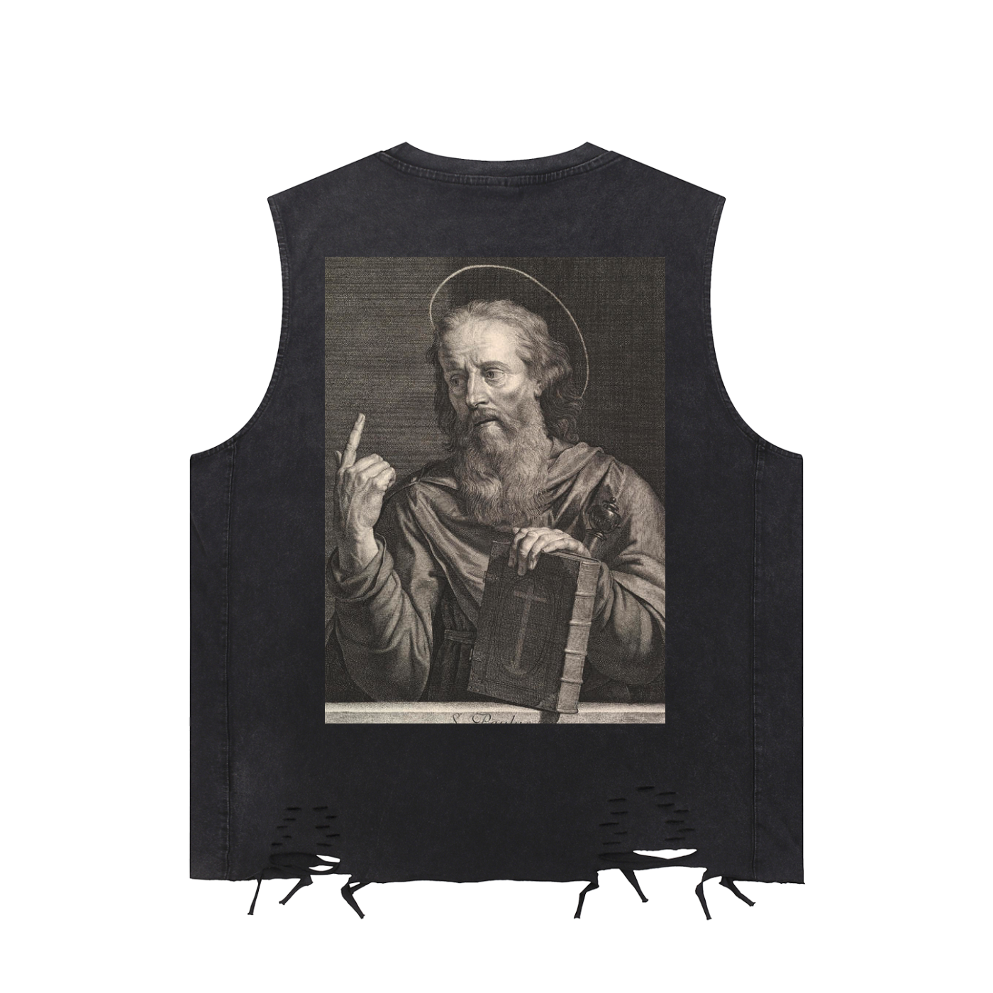 Snow Washed Raw-Hem Tank Top