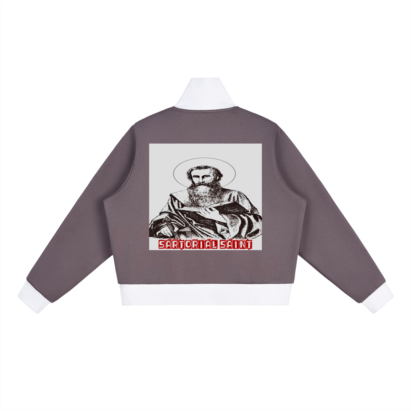 Contrast Side Stripe Fleece Cropped Track Jacket
