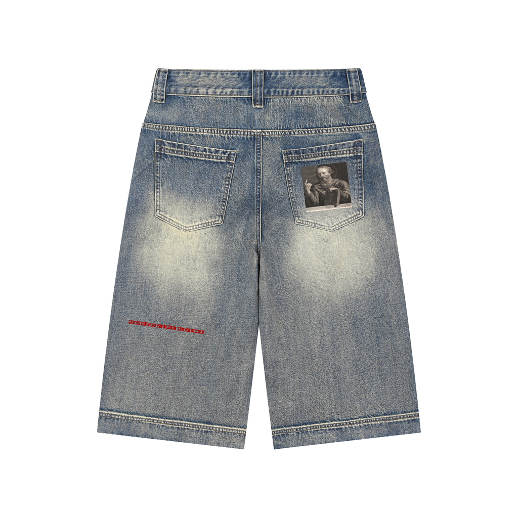 Vintage Wash Baggy Denim Shorts