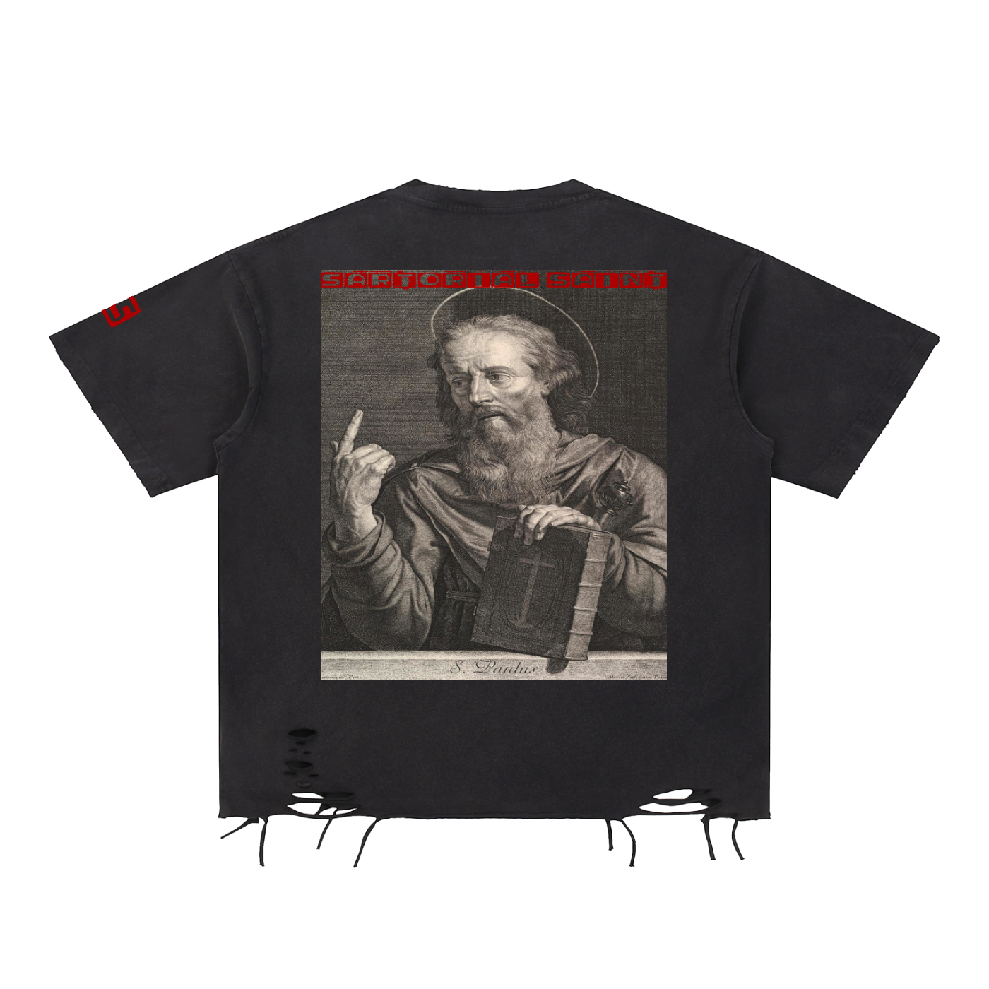 Snow Washed Raw-Hem T-Shirt